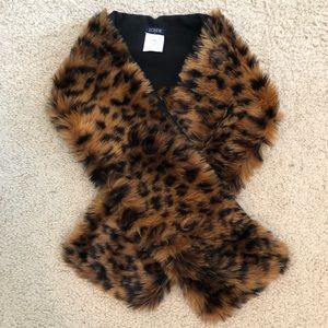 J Crew Leopard Faux Fur Stole